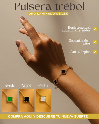 PULSERA TREBOL 18K